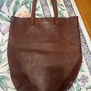 Elegant Brown Leather Tote Bag